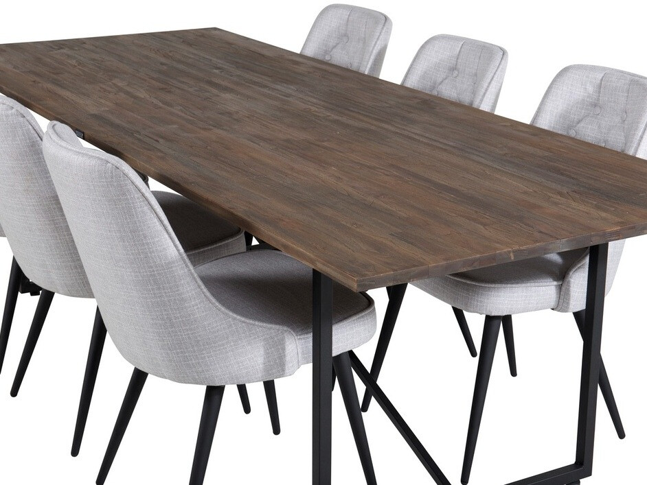 Обеденный гарнитур Dallas 1865 (Чёрный + Светло-серый)