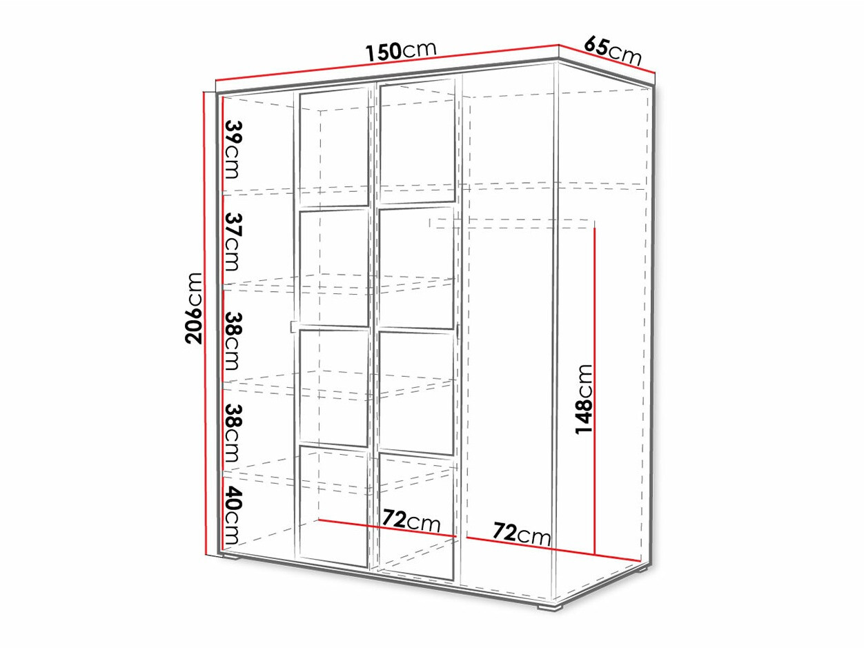 Шкаф Toledo 117 (Artisan дуб + Чёрный)