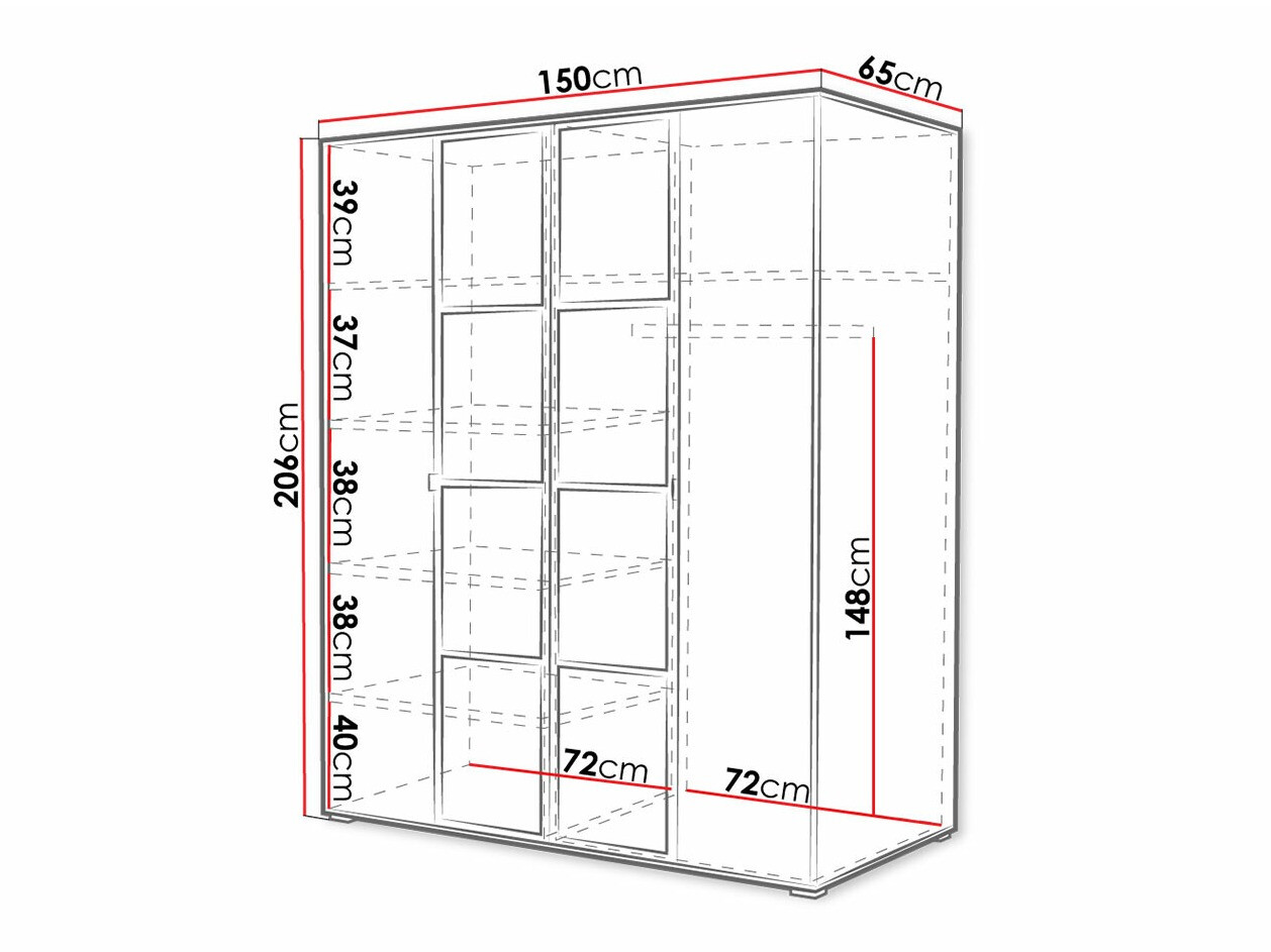 Skapis Toledo 117 (Balts + Melns)