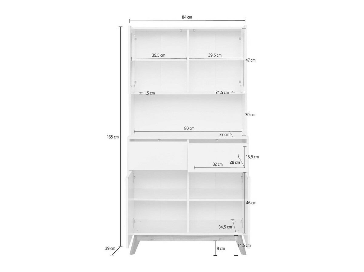 Стеллаж Denton 890 (Белый + Дуб)