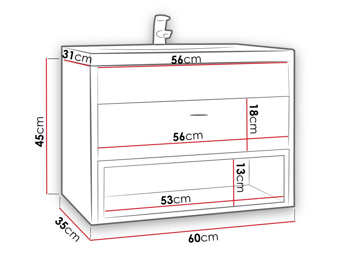 Piekarams vannas istabas skapītis izlietnei Baltesi 118 (Artisan ozols + Melns)