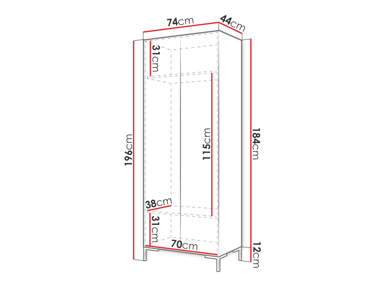 Шкаф Tivsoa 109 (Белый + Золотой)