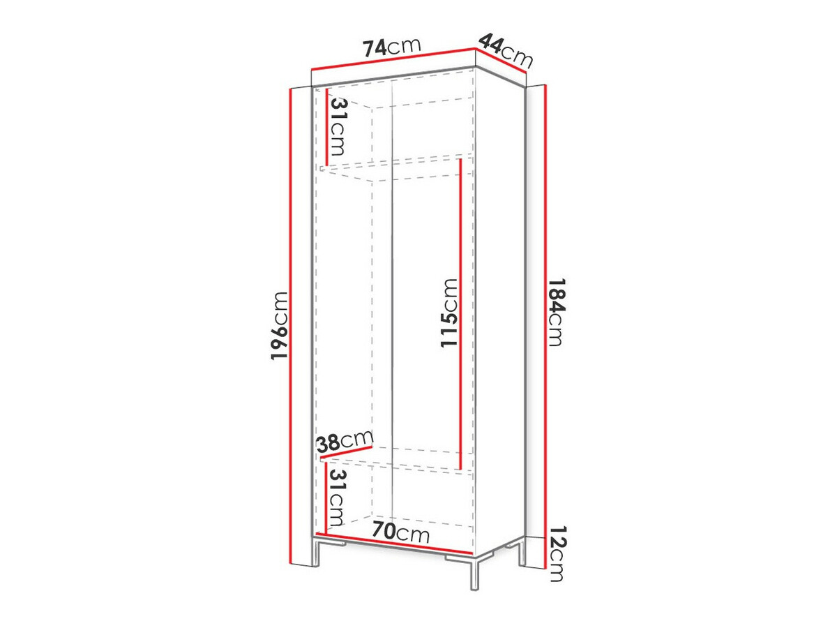 Шкаф Tivsoa 109 (Craft дуб + Чёрный)
