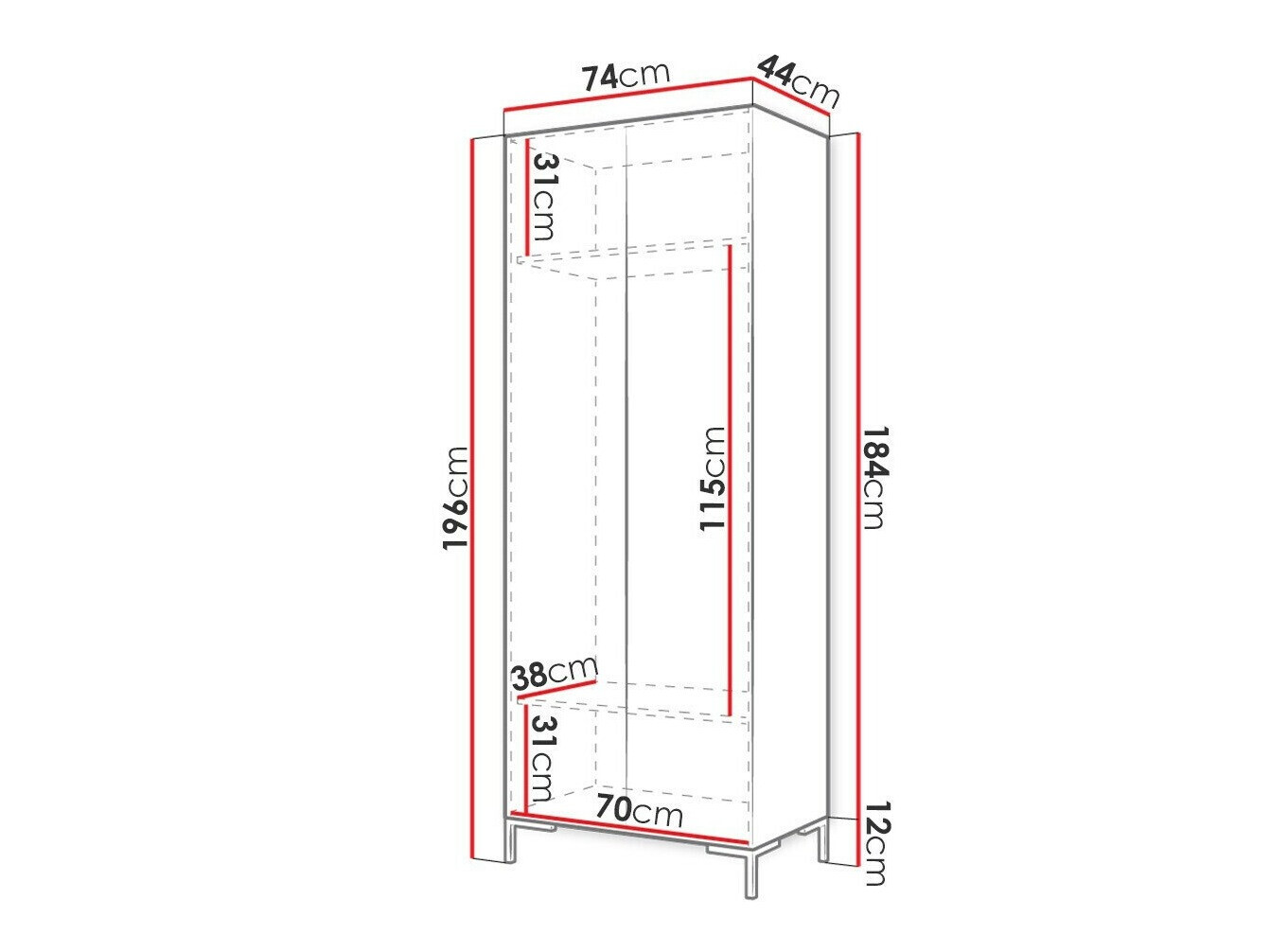 Skapis Tivsoa 110 (Balts + Zelta)