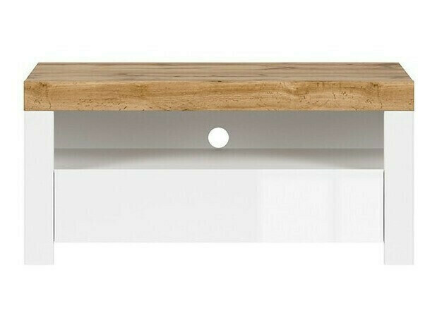 TV galds Sonsoru 107 (Balts + Glancēts balts + Votan ozols)