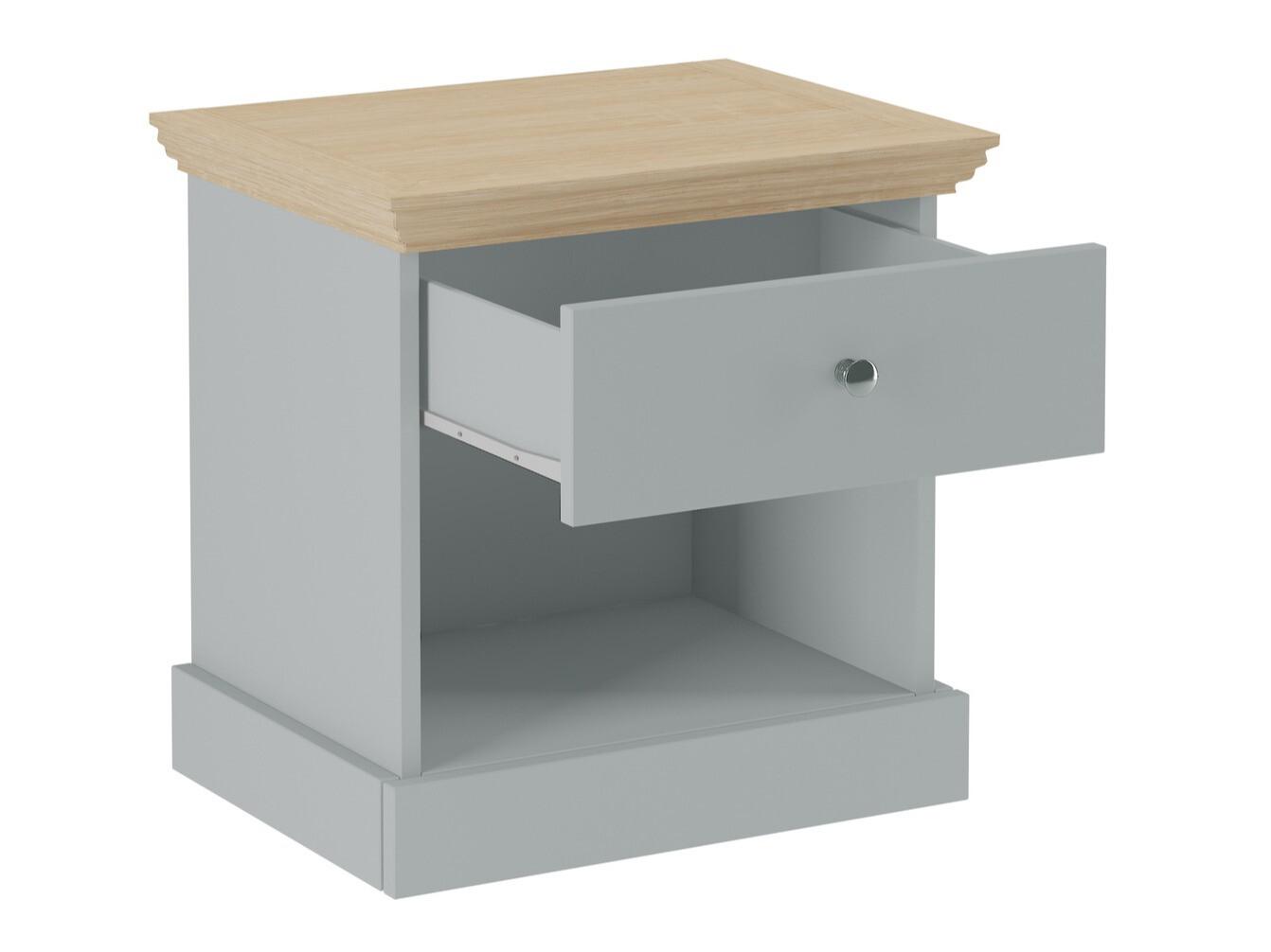 Прикроватная тумбочка Lirveri 111 (Серый + Светлый дуб)