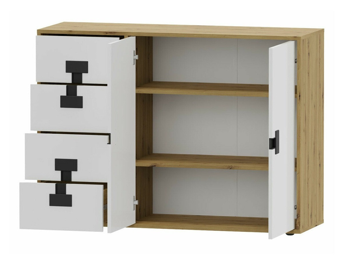 Kumode Florevi 102 (Matēts balts + Artisan ozols)