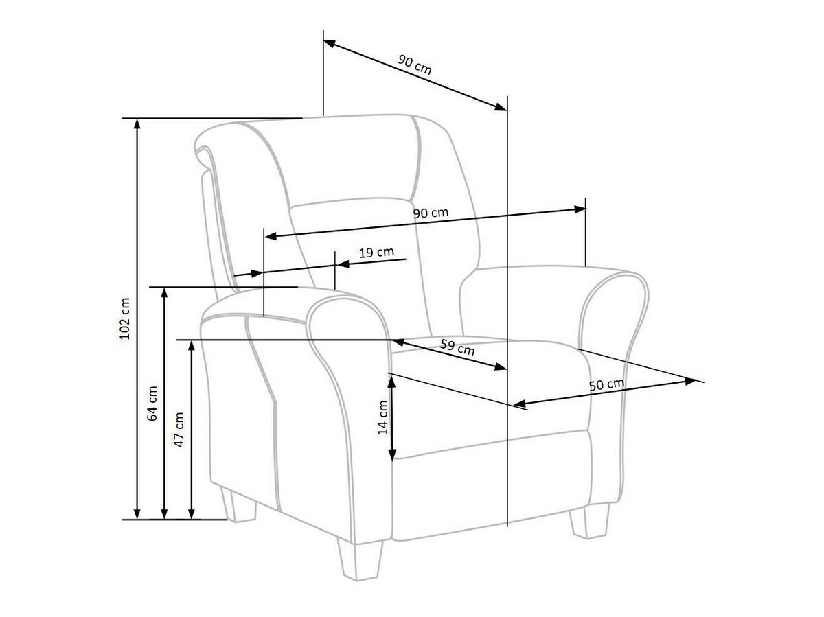 Krēsls reglainer Houston 848 (Pelēks + Dižskābardis)