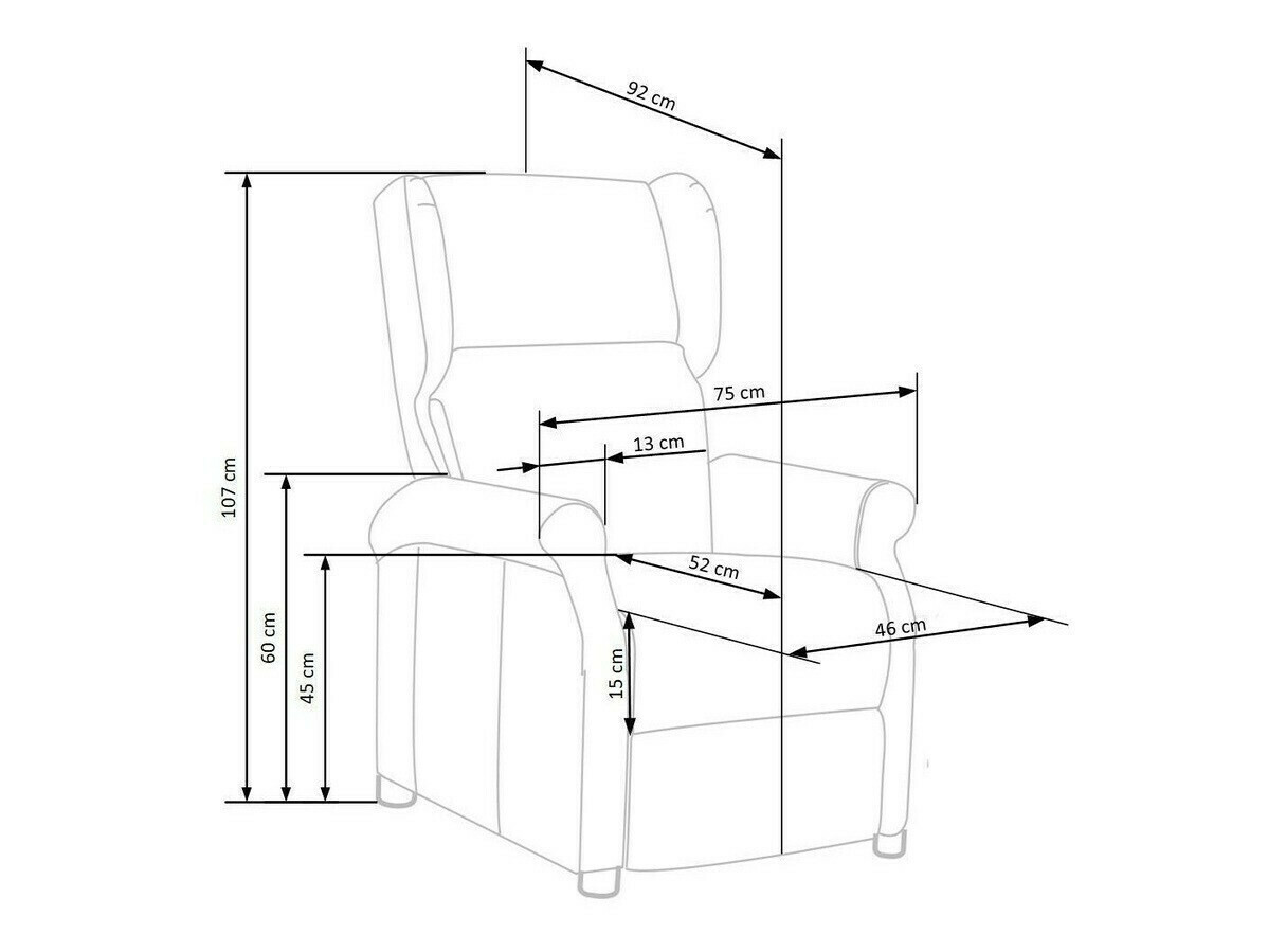 Krēsls reglainer Houston 878 (Melns)