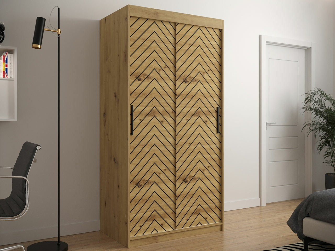 Шкаф Hartford 306 (Artisan дуб + Чёрный)