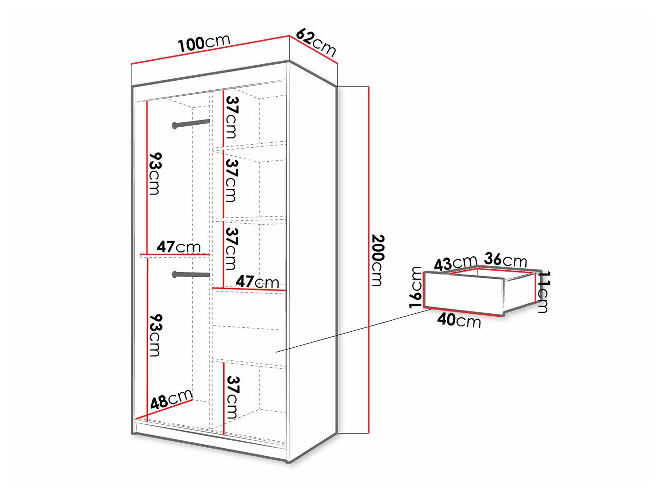 Шкаф Hartford 306 (Чёрный + Artisan дуб)