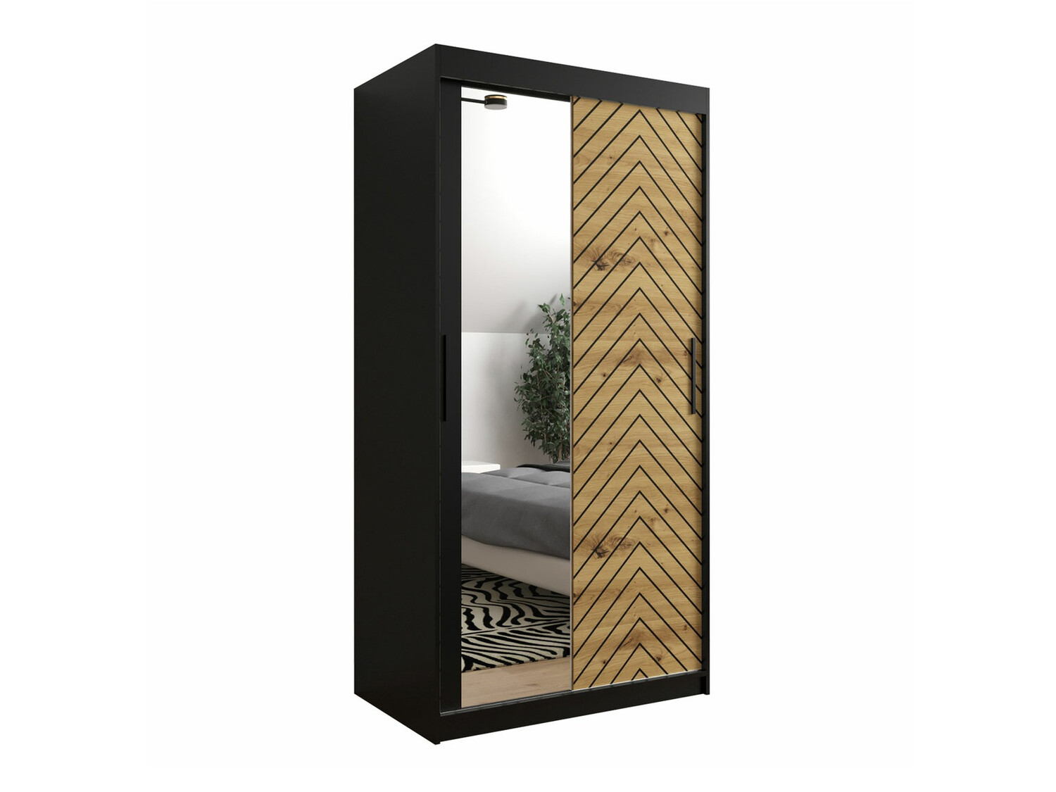 Шкаф Hartford 307 (Чёрный + Artisan дуб)