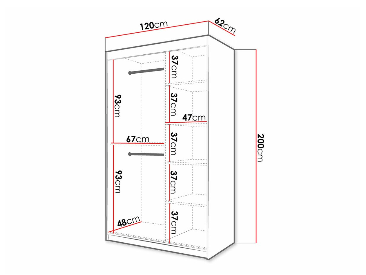 Шкаф Hartford 308 (Чёрный + Artisan дуб)