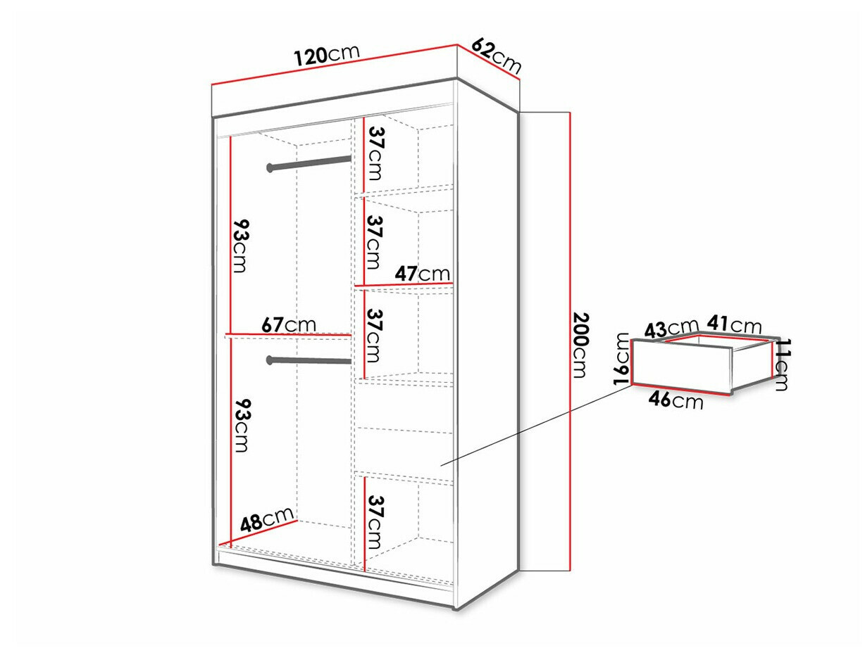 Шкаф Hartford 308 (Чёрный + Artisan дуб)