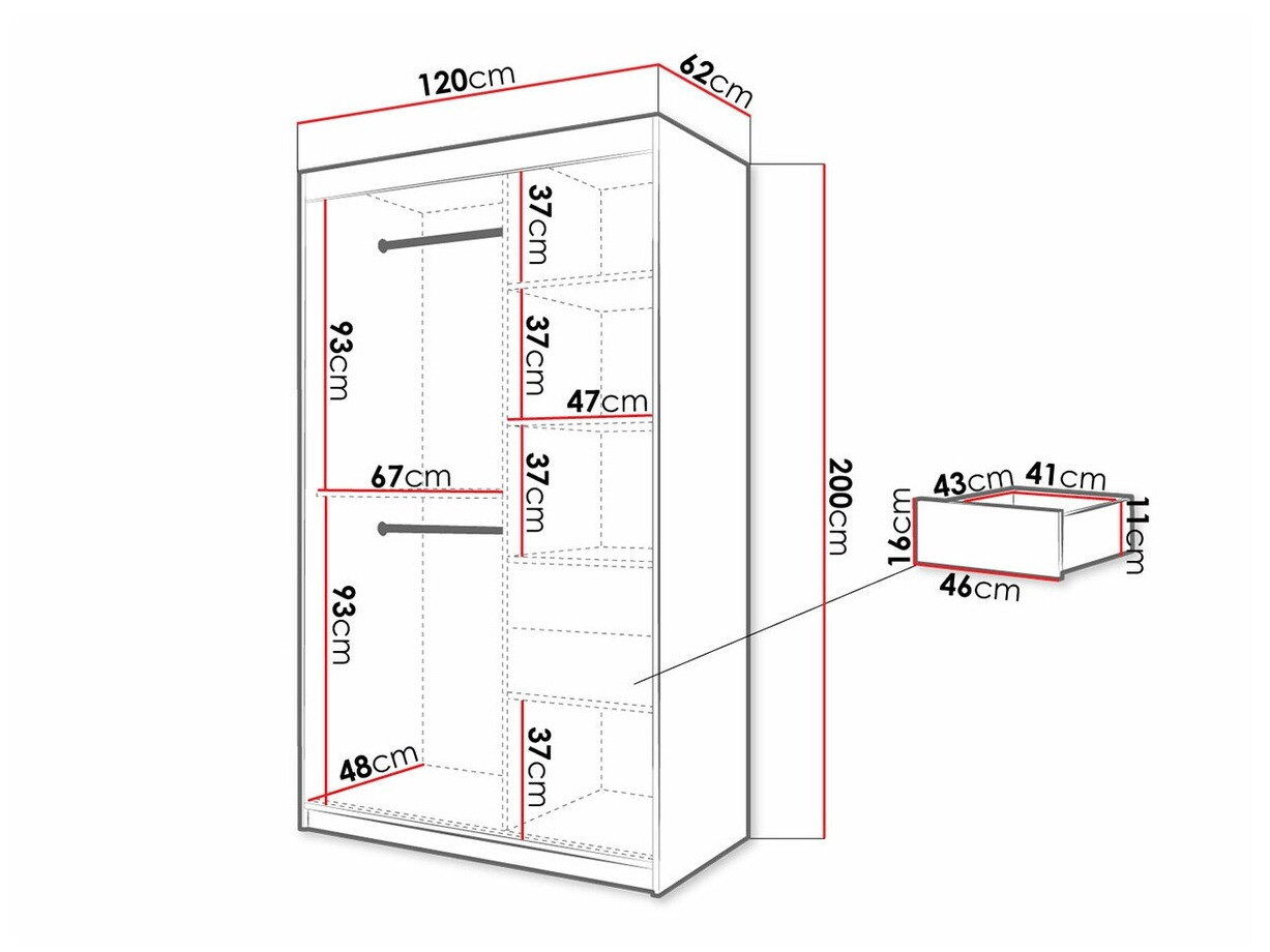 Шкаф Hartford 309 (Белый + Чёрный)
