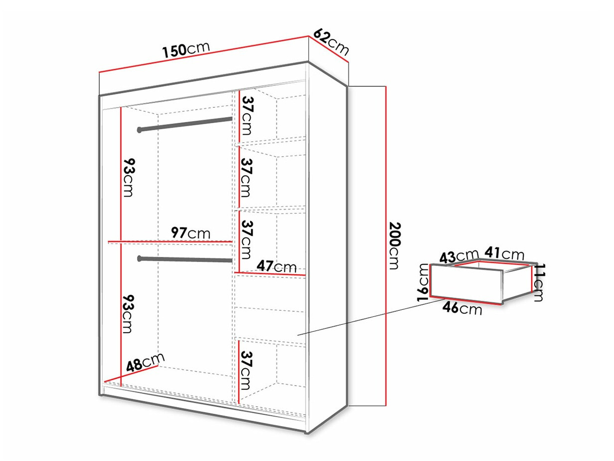 Шкаф Hartford 310 (Белый + Чёрный)