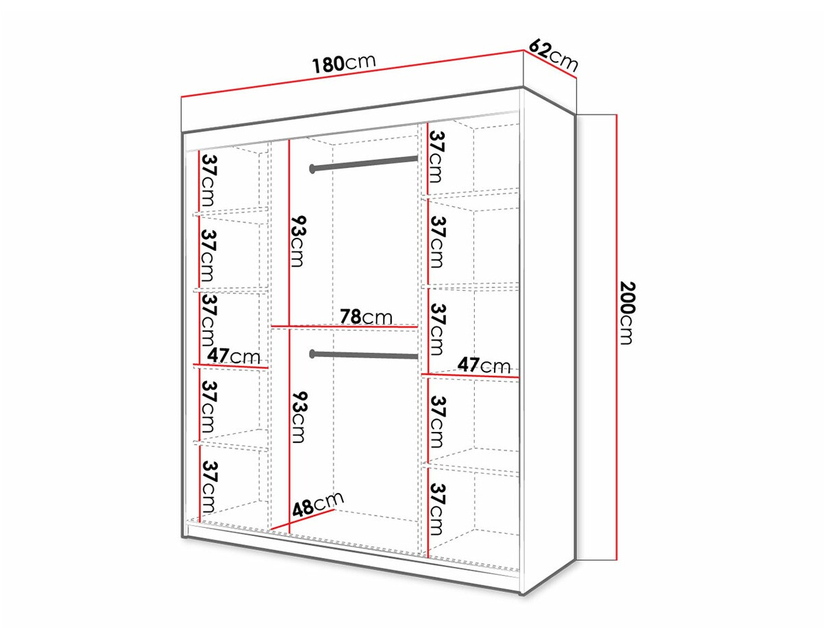 Шкаф Hartford 313 (Белый + Чёрный)