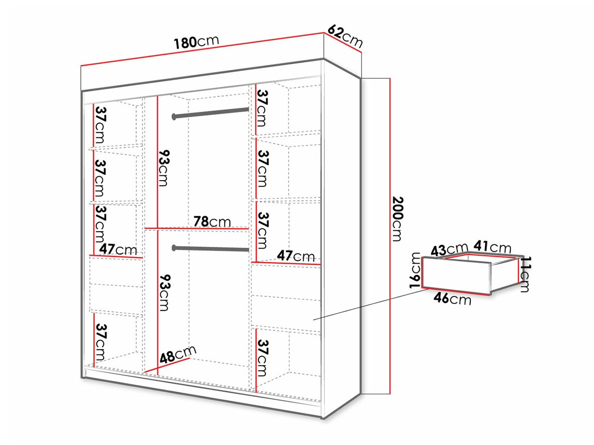 Шкаф Hartford 313 (Чёрный + Artisan дуб)
