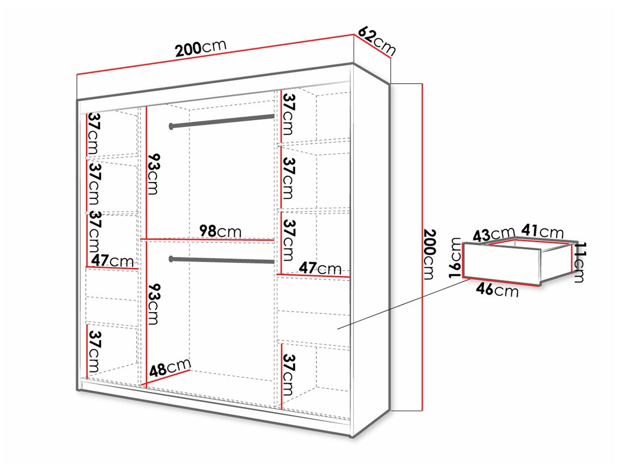 Шкаф Hartford 315 (Белый + Чёрный)