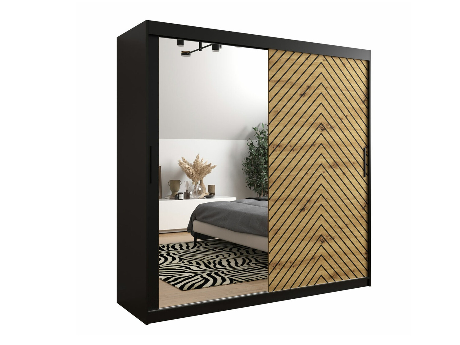 Шкаф Hartford 315 (Чёрный + Artisan дуб)