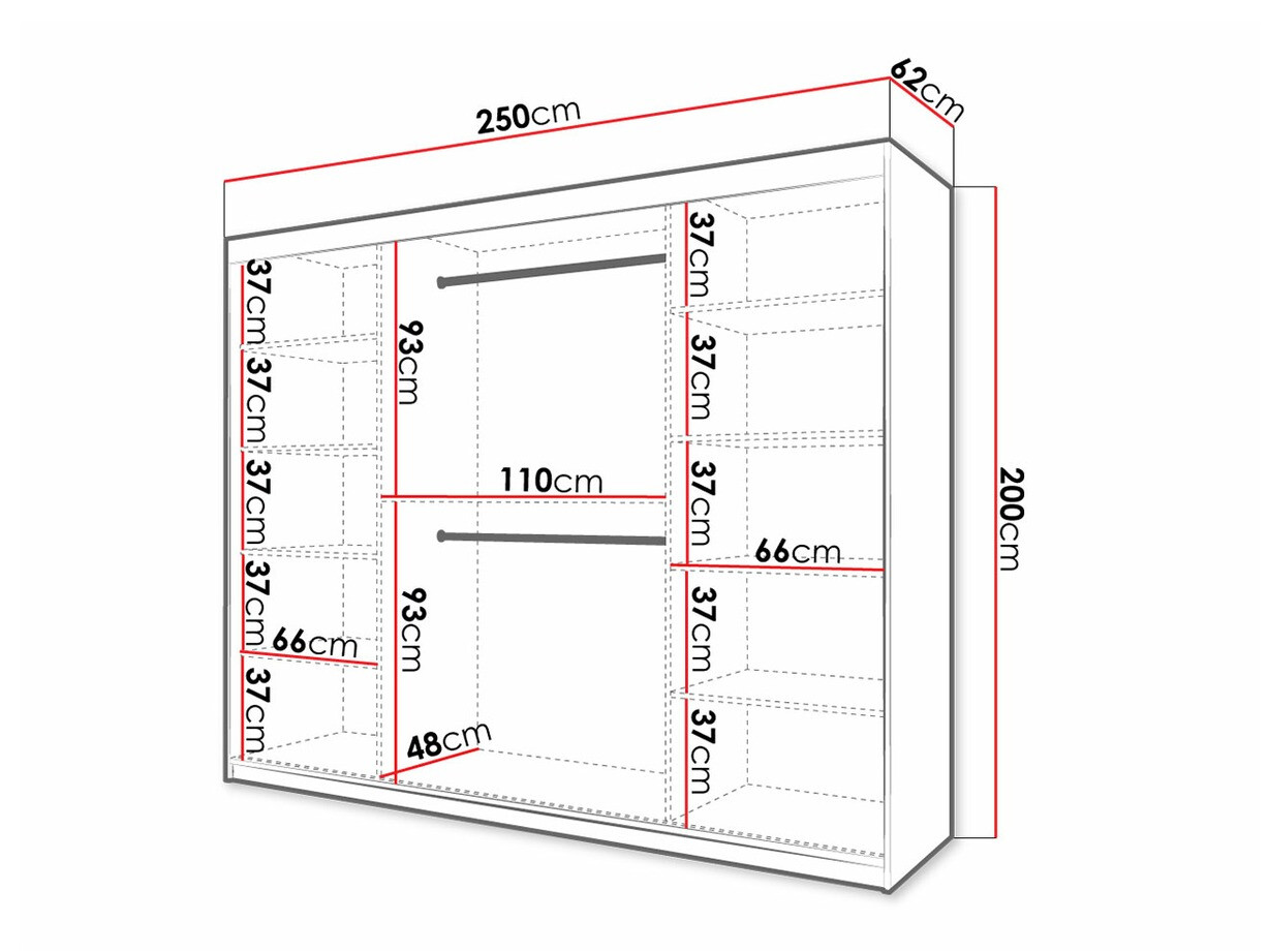 Шкаф Hartford 316 (Чёрный + Artisan дуб)