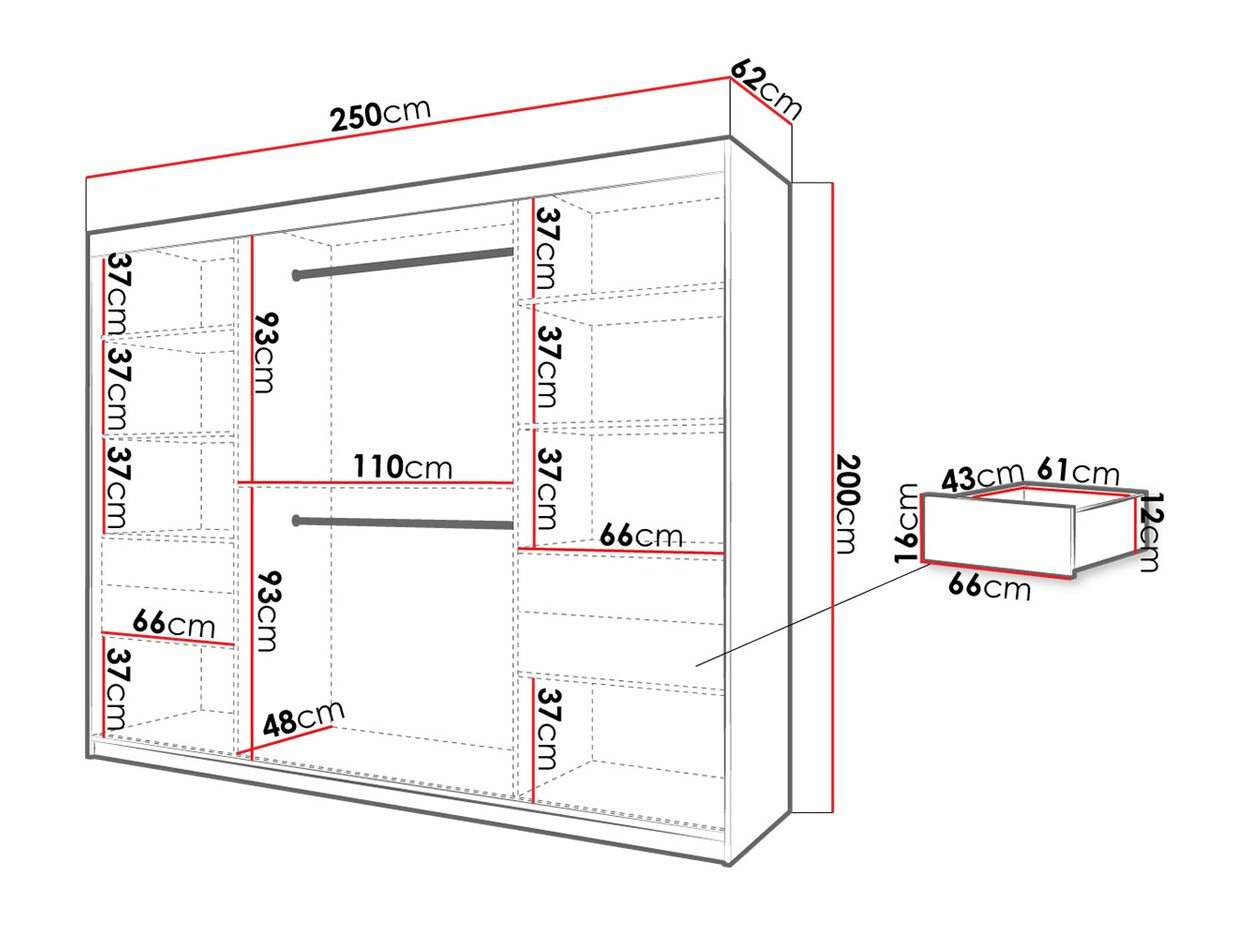 Шкаф Hartford 317 (Белый + Чёрный)
