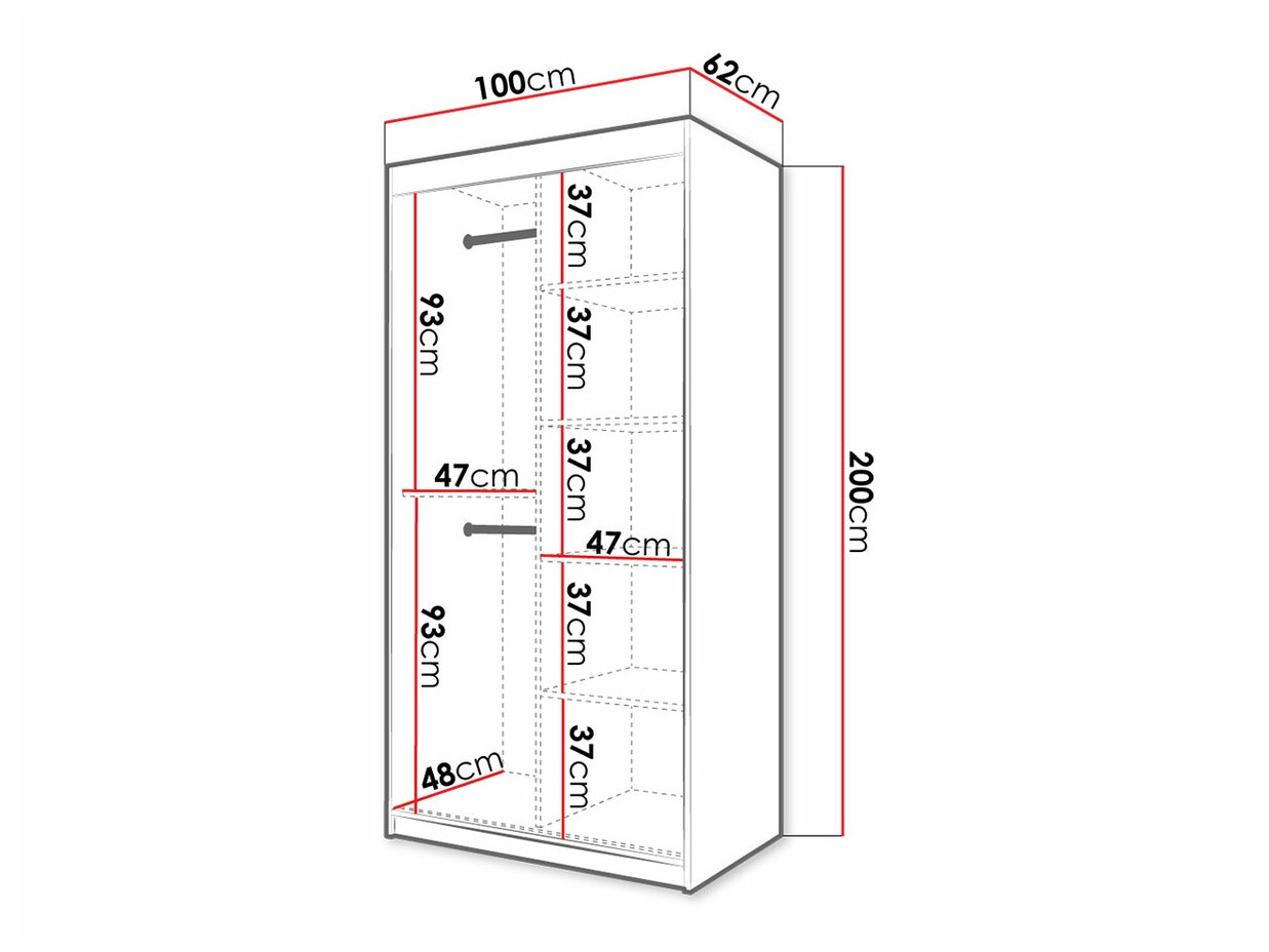 Skapis Hartford 307 (Artisan ozols + Melns)