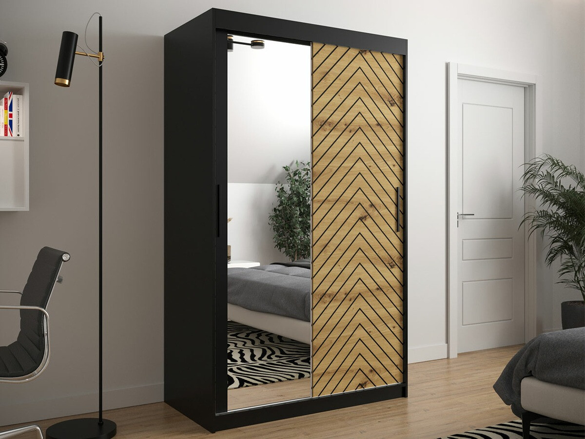 Skapis Hartford 309 (Melns + Artisan ozols)