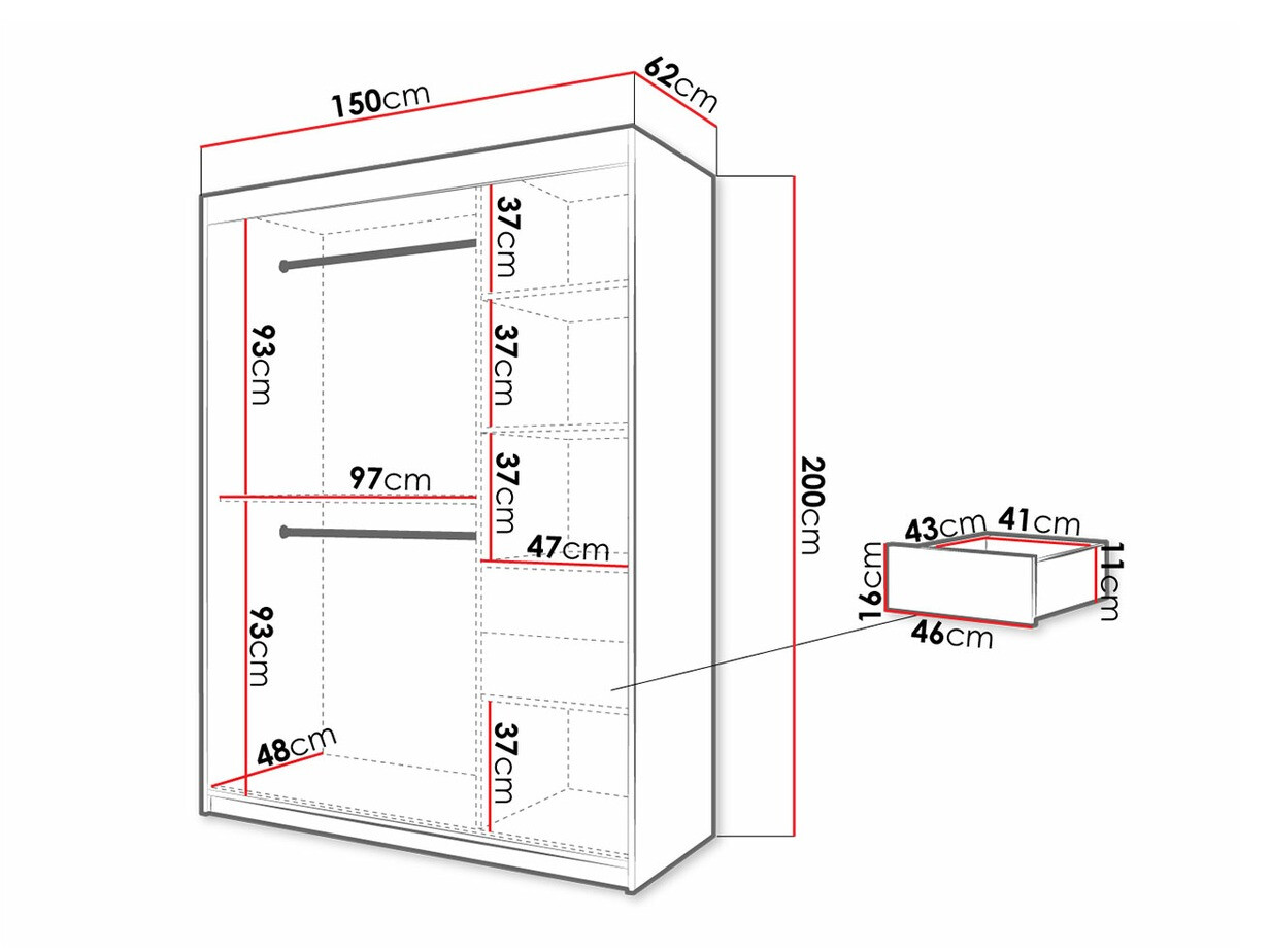Skapis Hartford 311 (Artisan ozols + Melns)