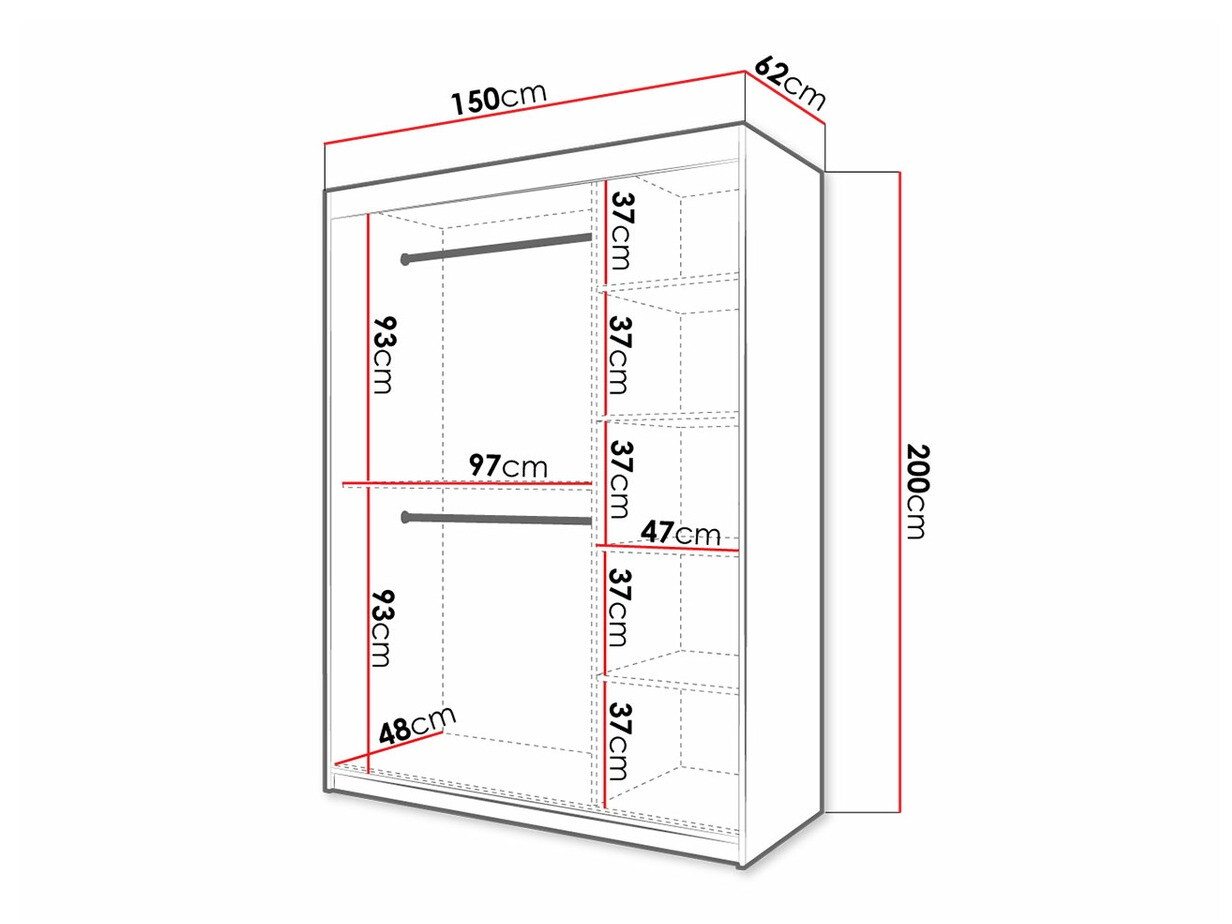 Skapis Hartford 311 (Balts + Melns)