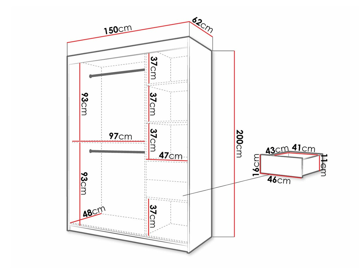 Skapis Hartford 311 (Balts + Melns)