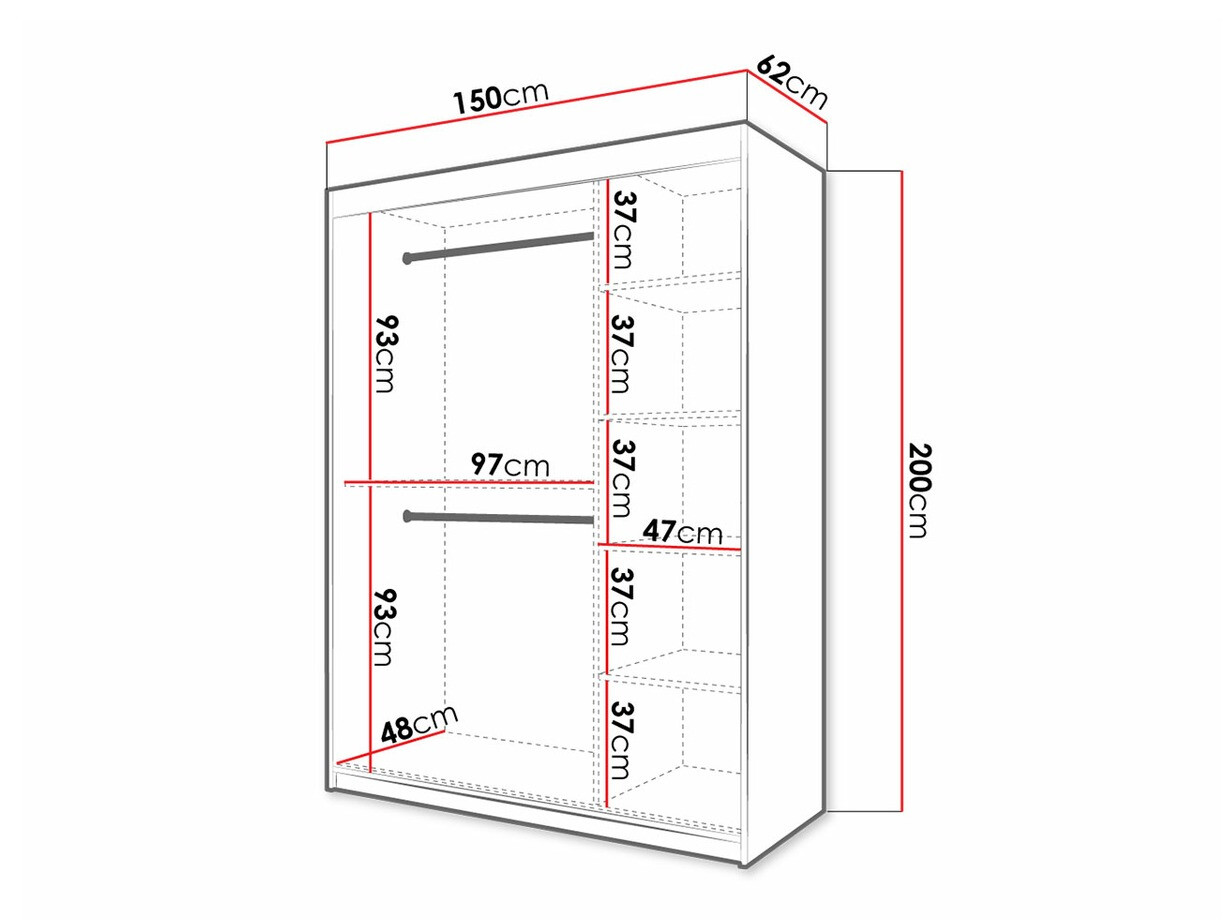 Skapis Hartford 311 (Melns + Artisan ozols)