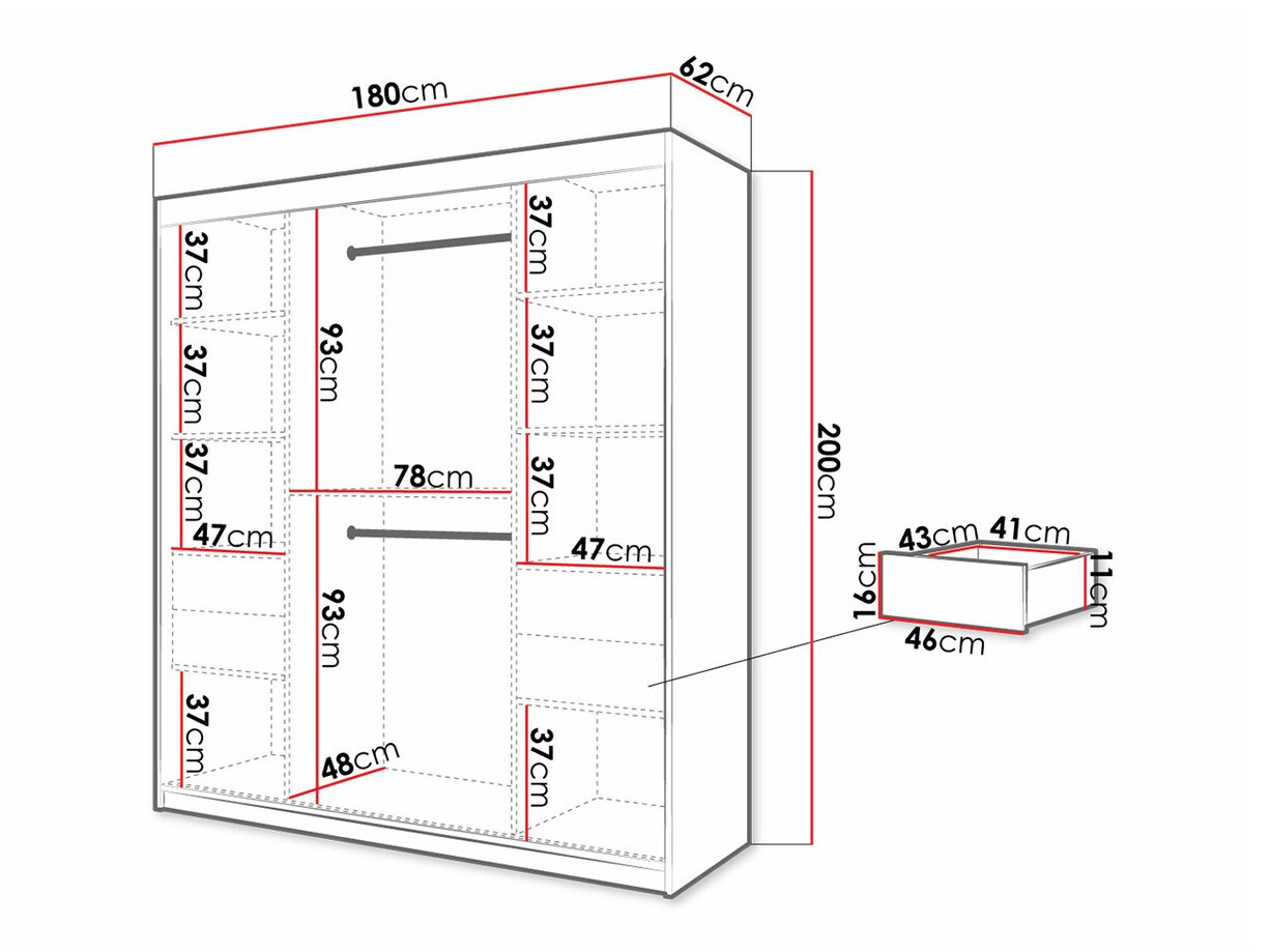 Skapis Hartford 312 (Melns + Artisan ozols)