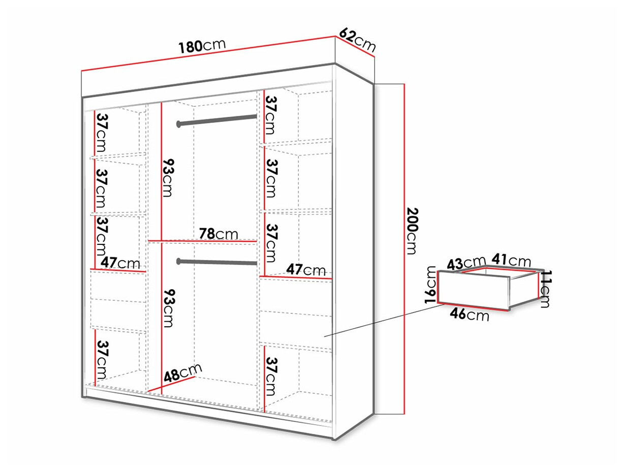 Skapis Hartford 313 (Balts + Melns)