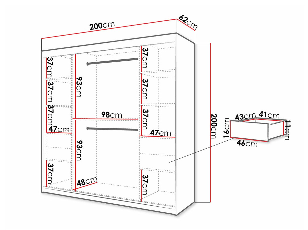 Skapis Hartford 314 (Balts + Melns)