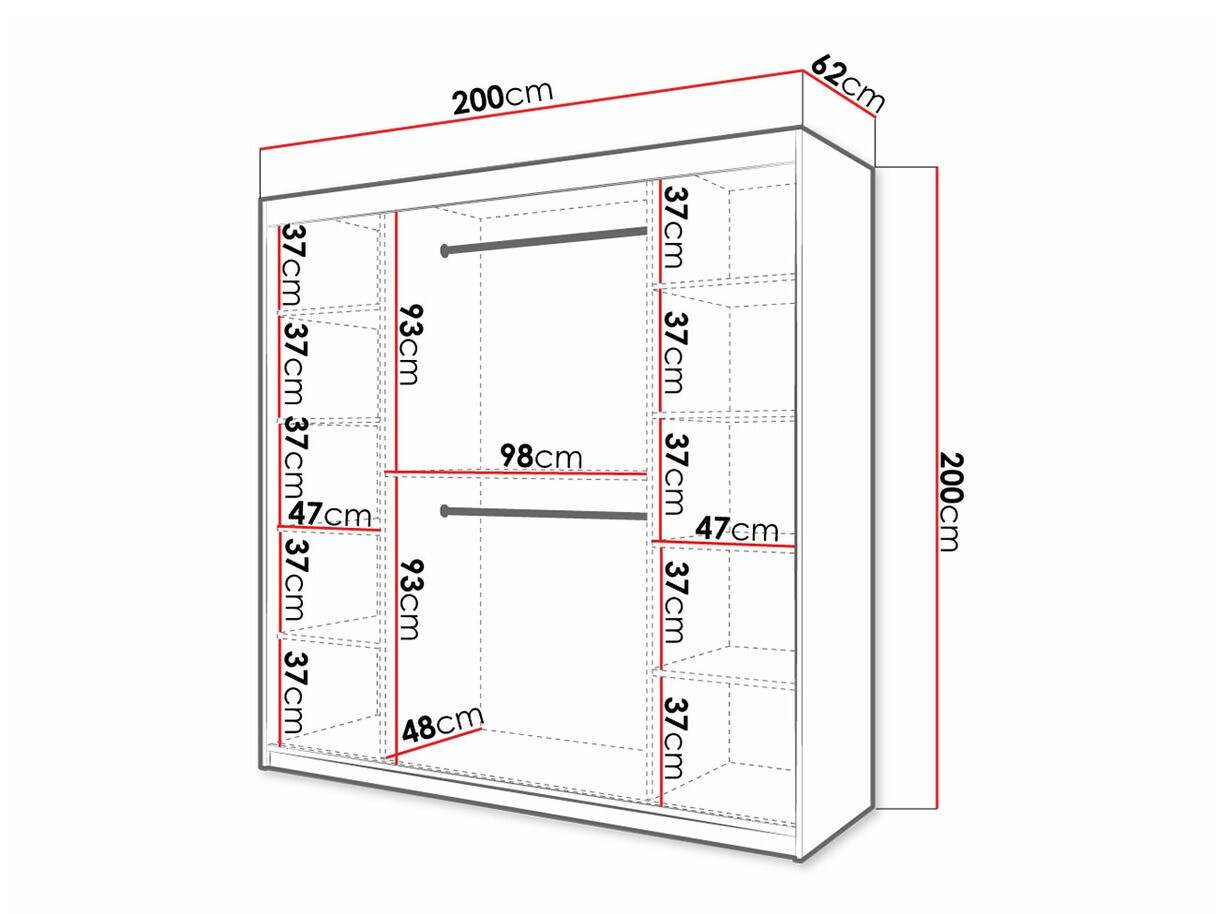 Skapis Hartford 314 (Melns + Artisan ozols)