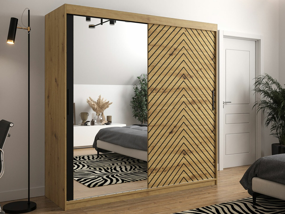 Skapis Hartford 315 (Artisan ozols + Melns)