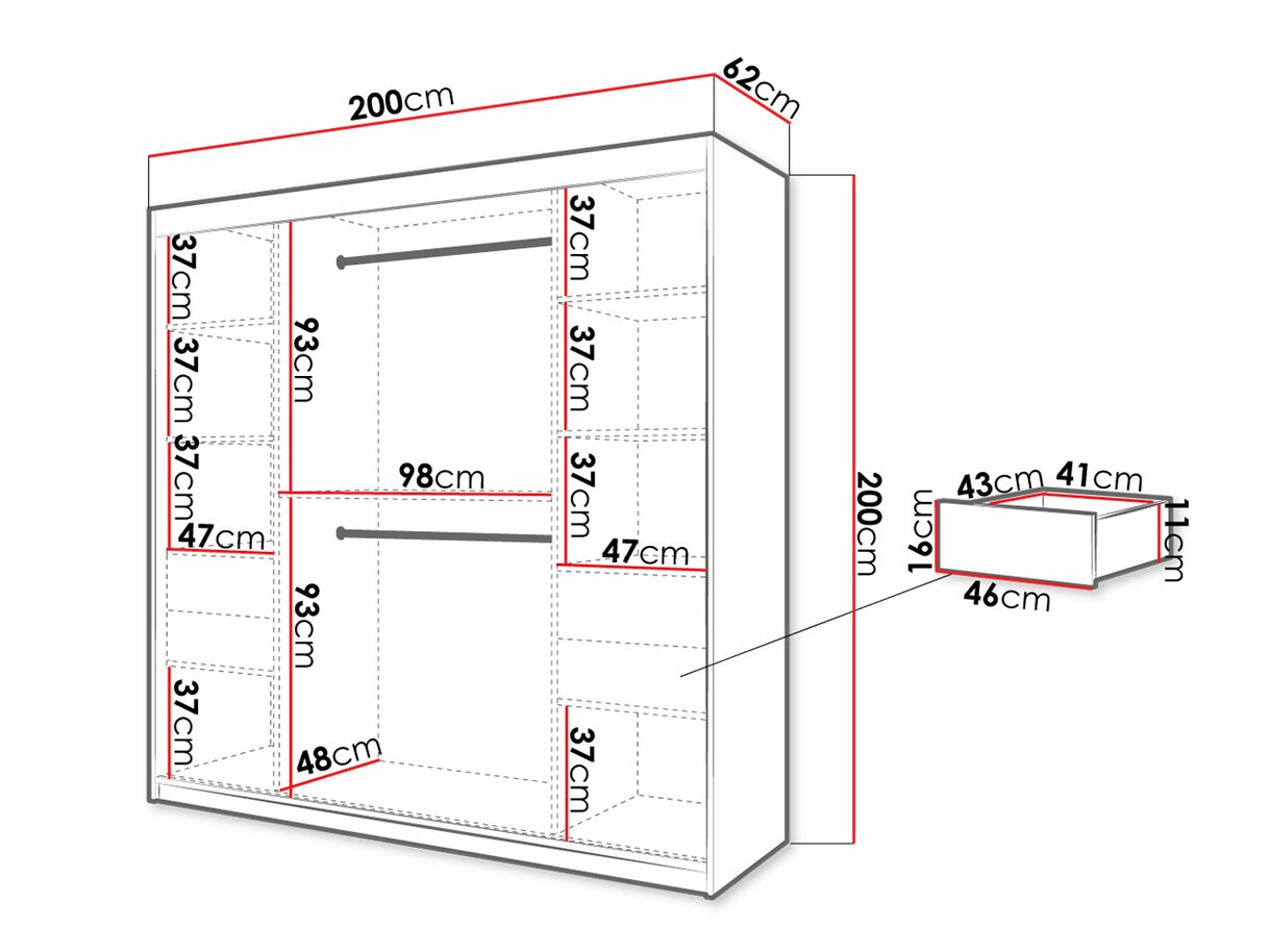 Skapis Hartford 315 (Melns + Artisan ozols)