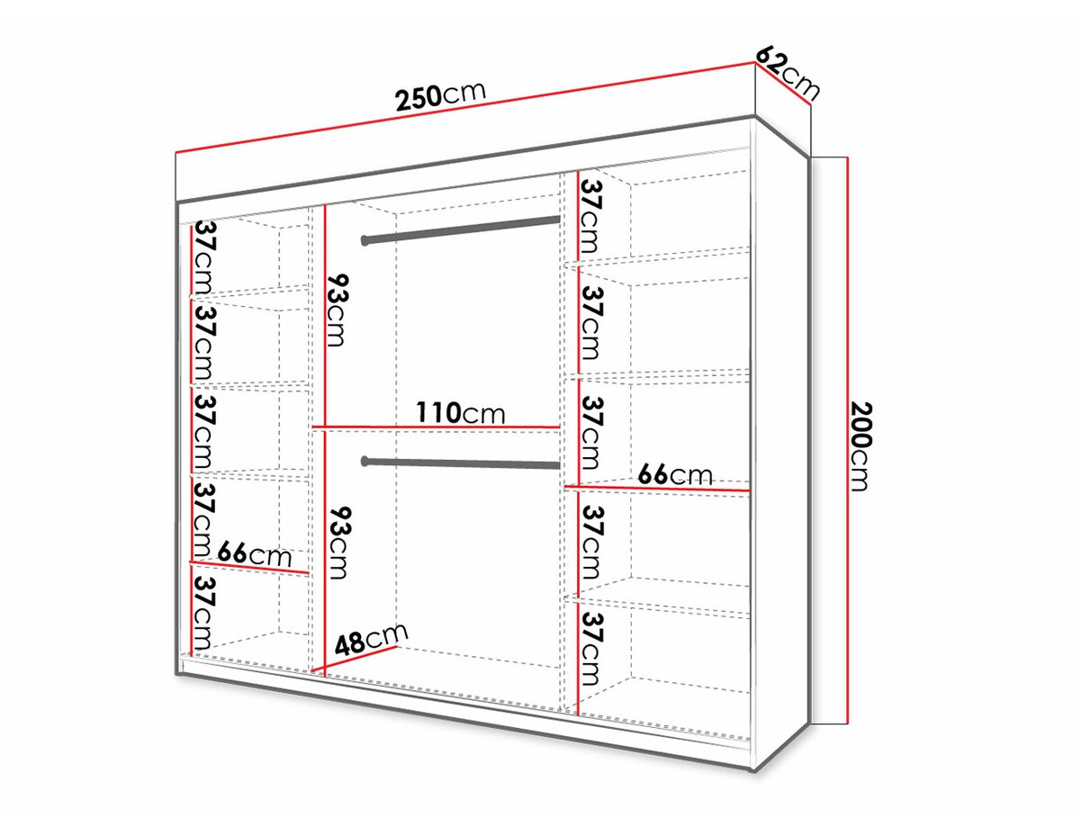 Skapis Hartford 316 (Artisan ozols + Melns)