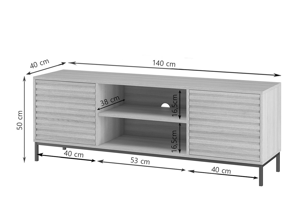ТВ тумба Denton 844 (Чёрный + Дуб)