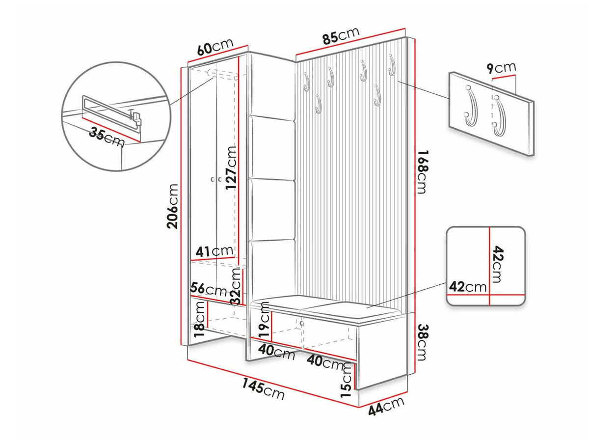 Прихожая Hartford 320 (Artisan дуб + Manila 09)