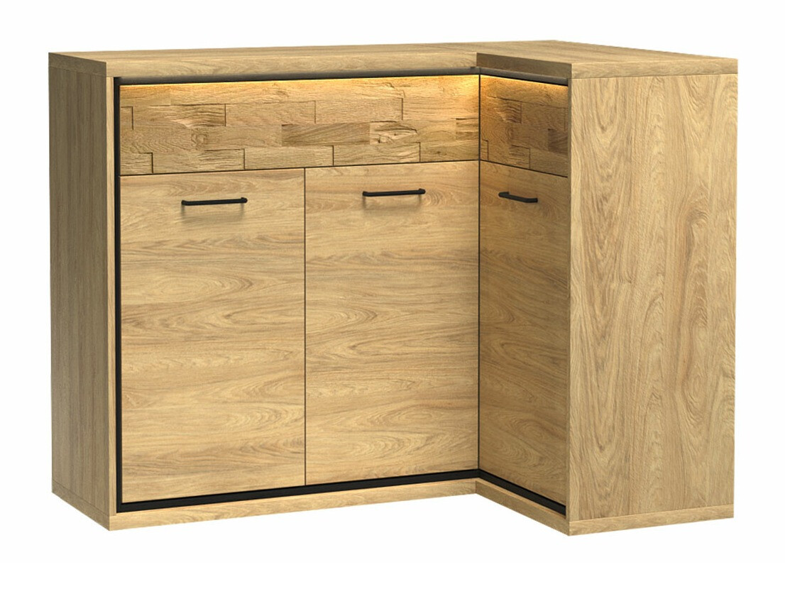 Stūra kumode Etrmoni 106 (Gaišs koks + Ozols)