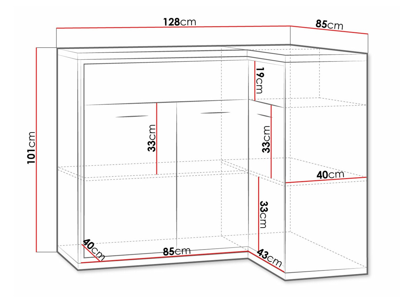 Угловой комод Etrmoni 106 (Светлое дерево)