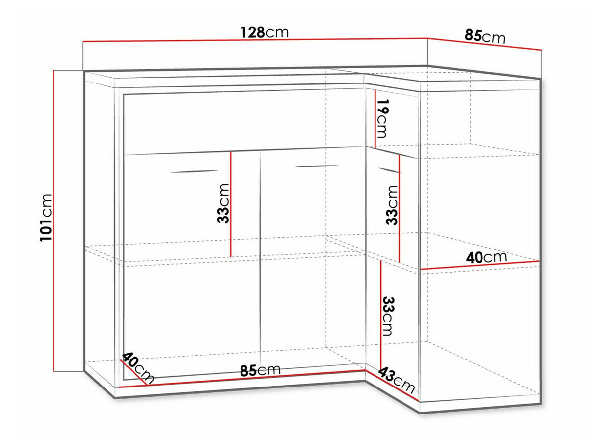 Угловой комод Etrmoni 106 (Светлое дерево)