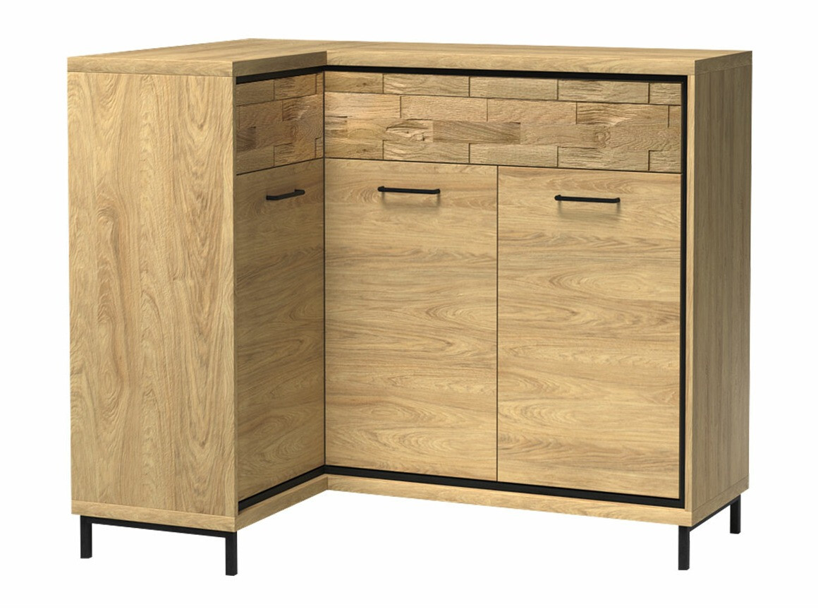 Stūra kumode Etrmoni 121 (Gaišs koks + Ozols)