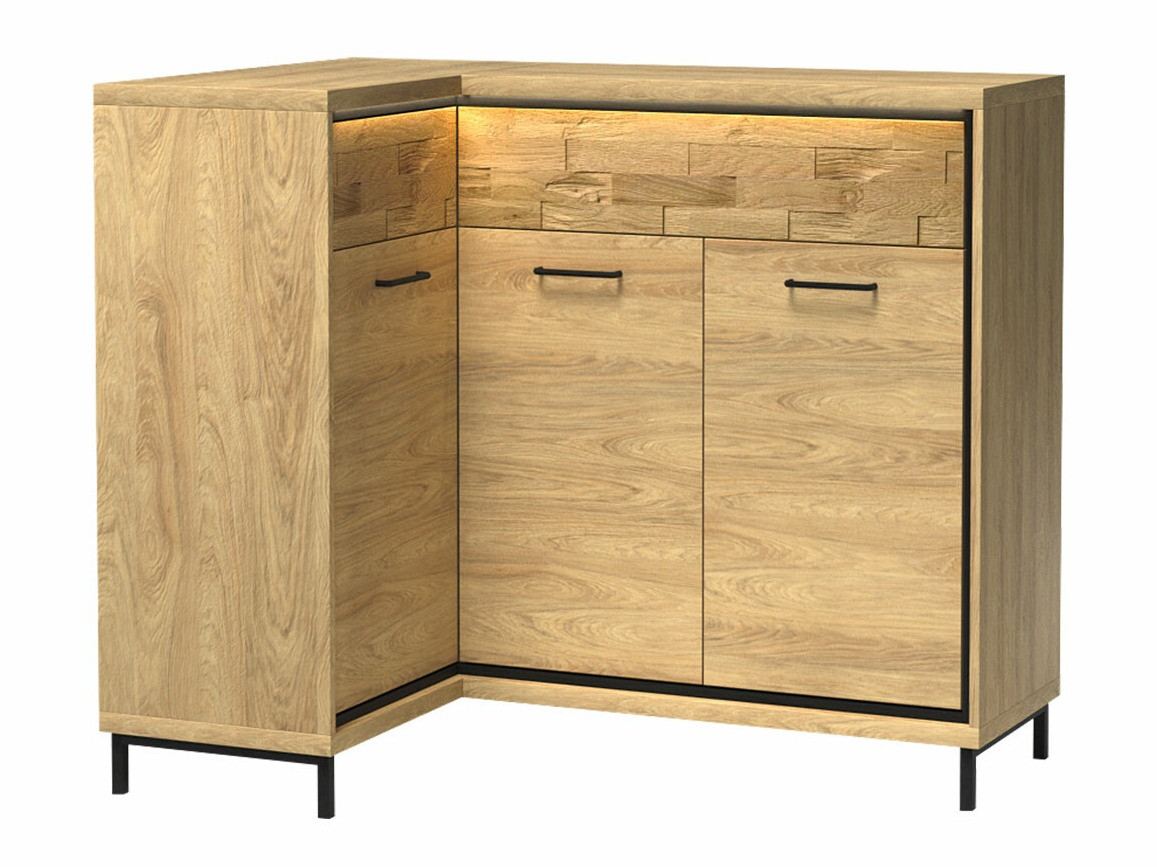 Stūra kumode Etrmoni 121 (Gaišs koks + Ozols)