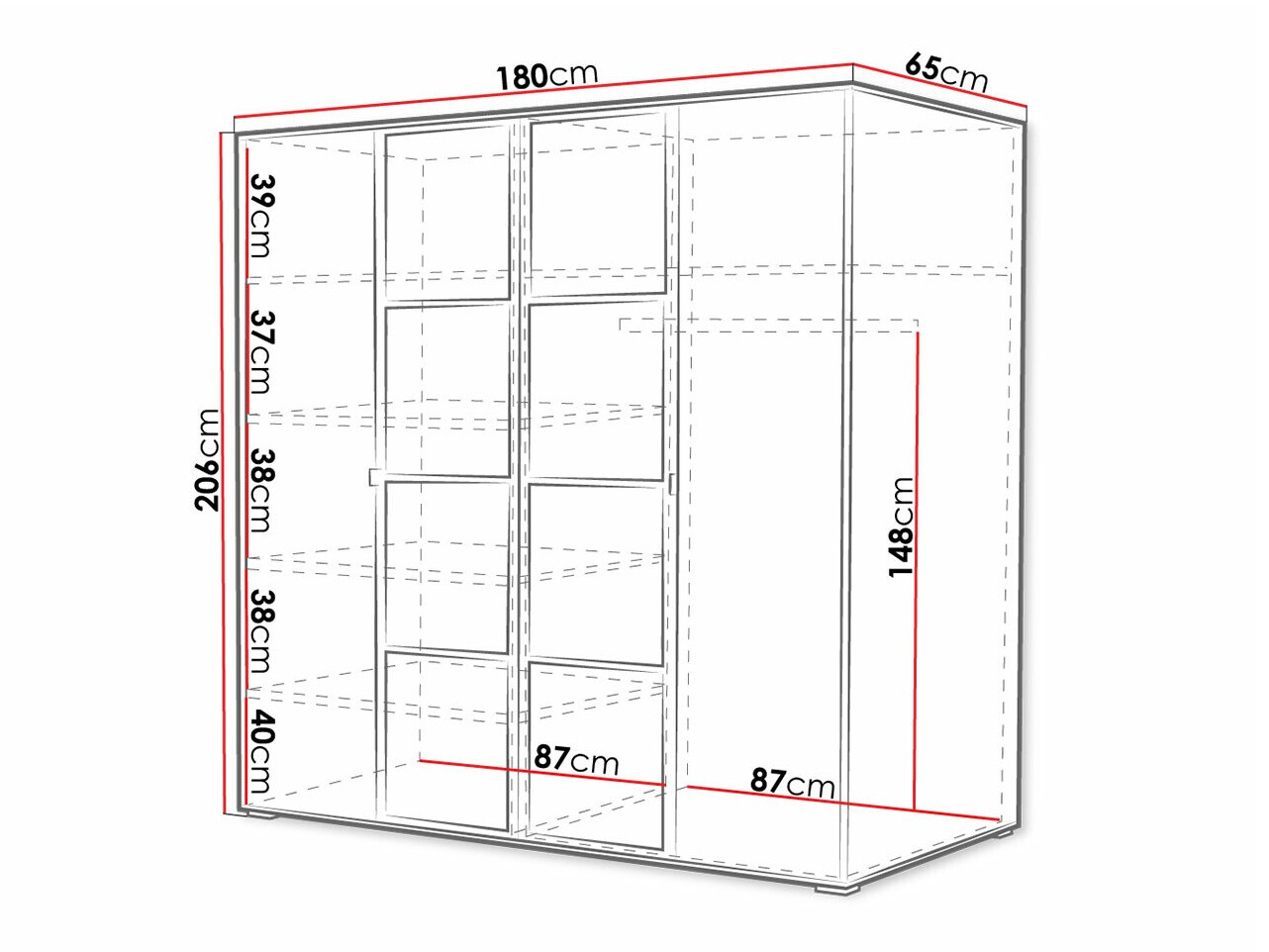 Skapis Toledo 117 (Balts + Melns)