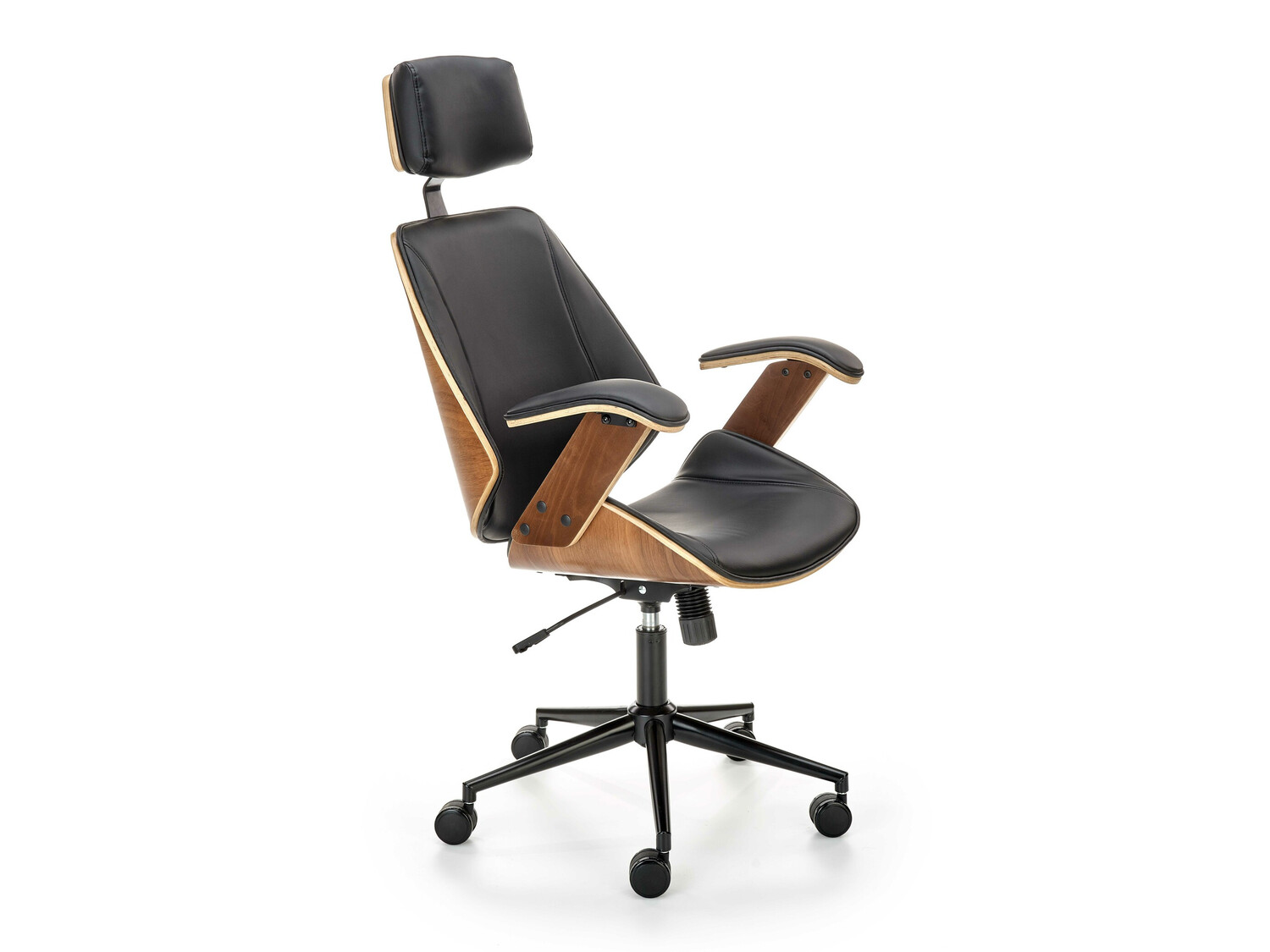 Biroja krēsls Houston 1490 (Melns + Rieksts)