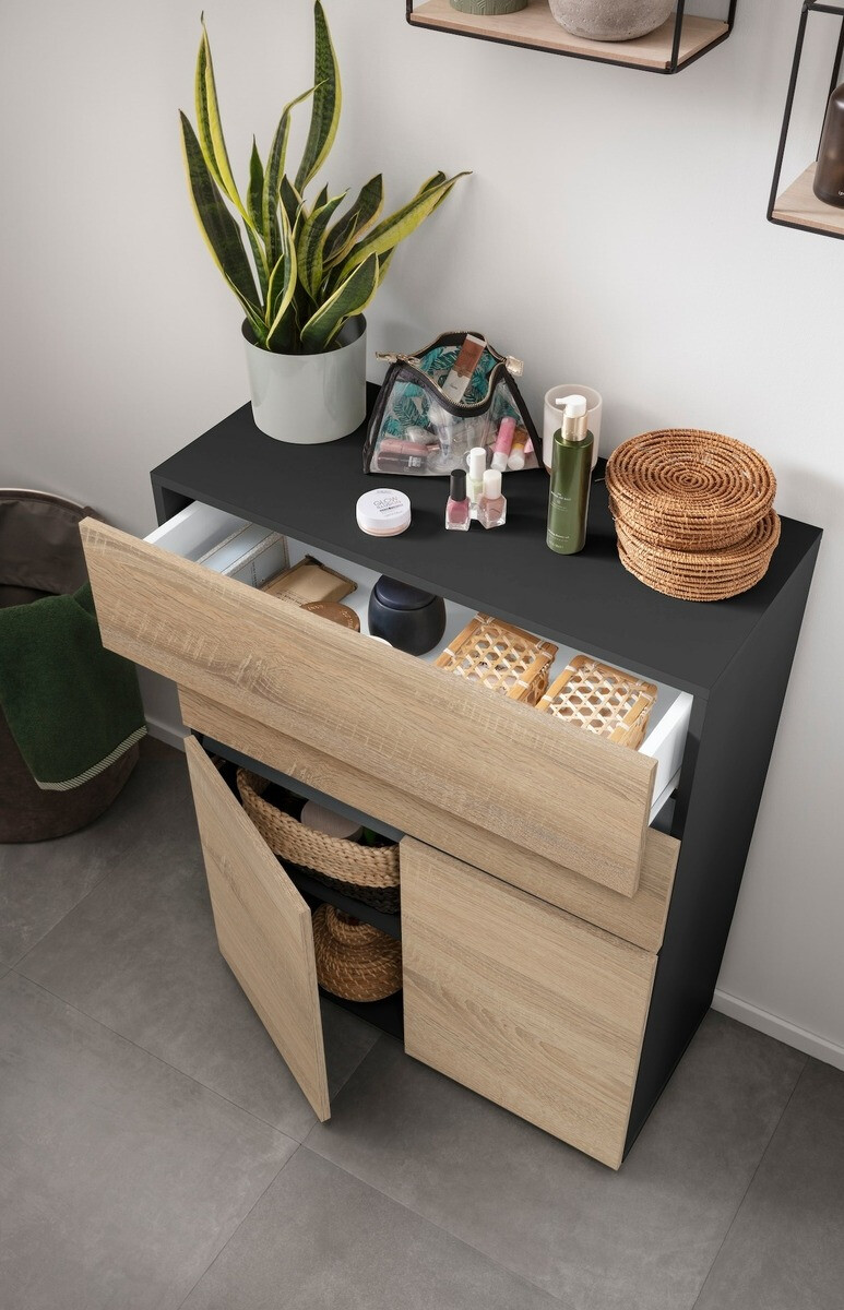 Hапольные шкафчик для ванной Soncamu 101 (Антрацит + Дуб)