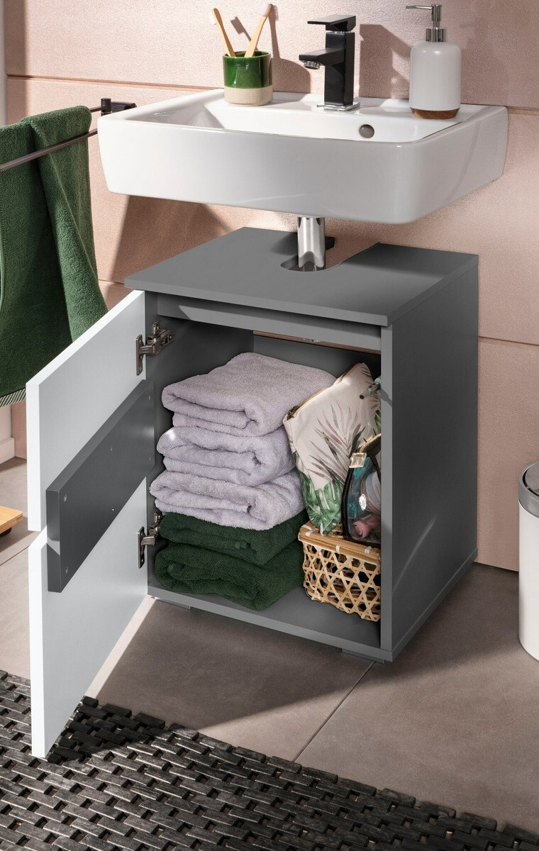 Hапольный шкафчик для ванной Soncamu 103 (Белый + Антрацит)